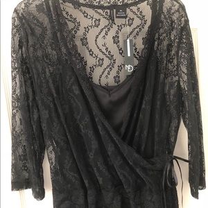 Women’s black lacy blouse Size XL